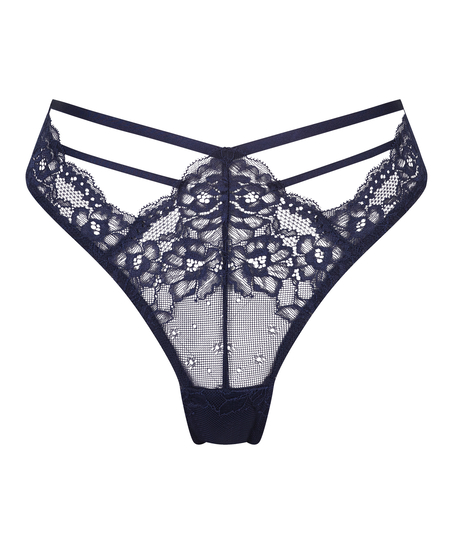 Brasiliansk truse med høy skjæring Clara, Blå