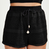 Crochet-shorts, Svart