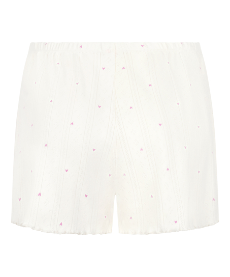 Pointelle Short, Hvit