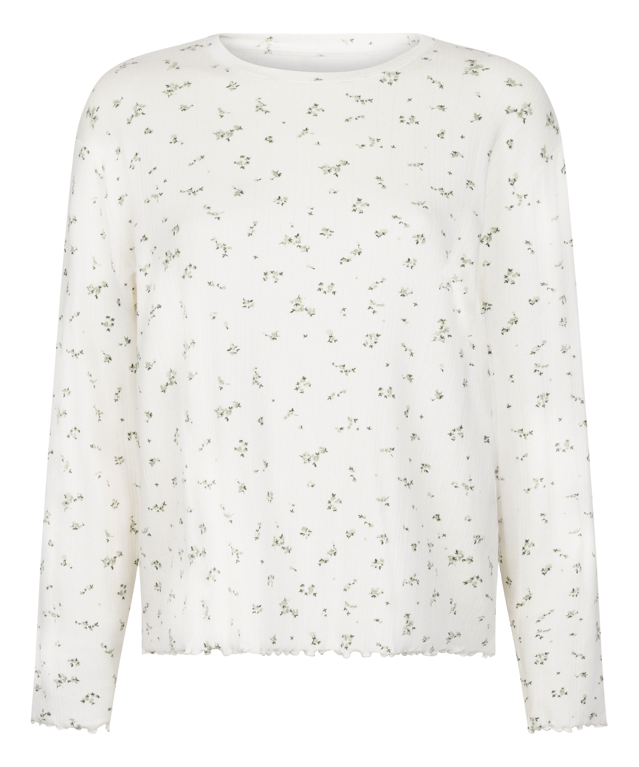 Pyjama Top Loose Pointelle, Hvit