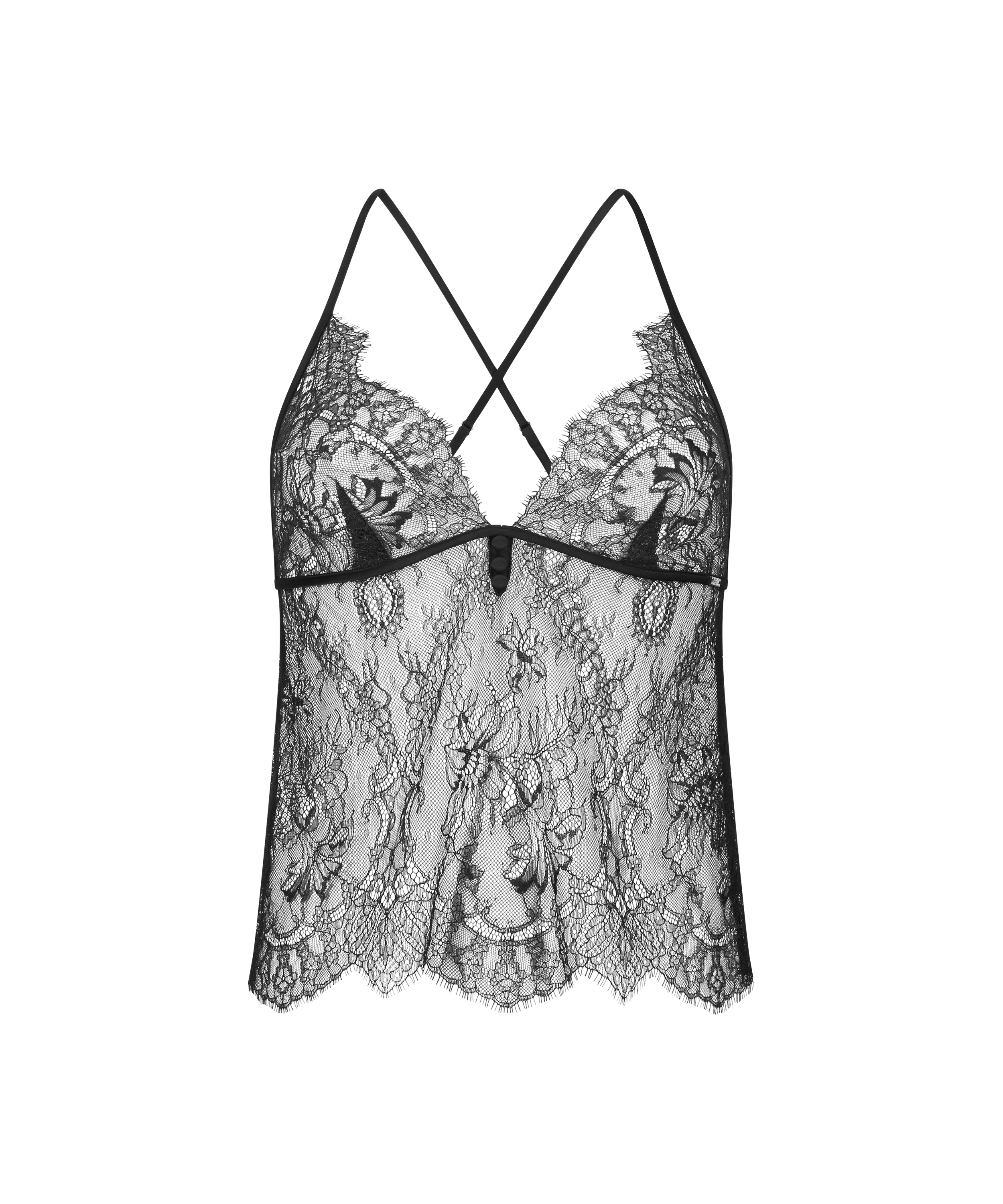 Cami Lace Delphine, Svart, main