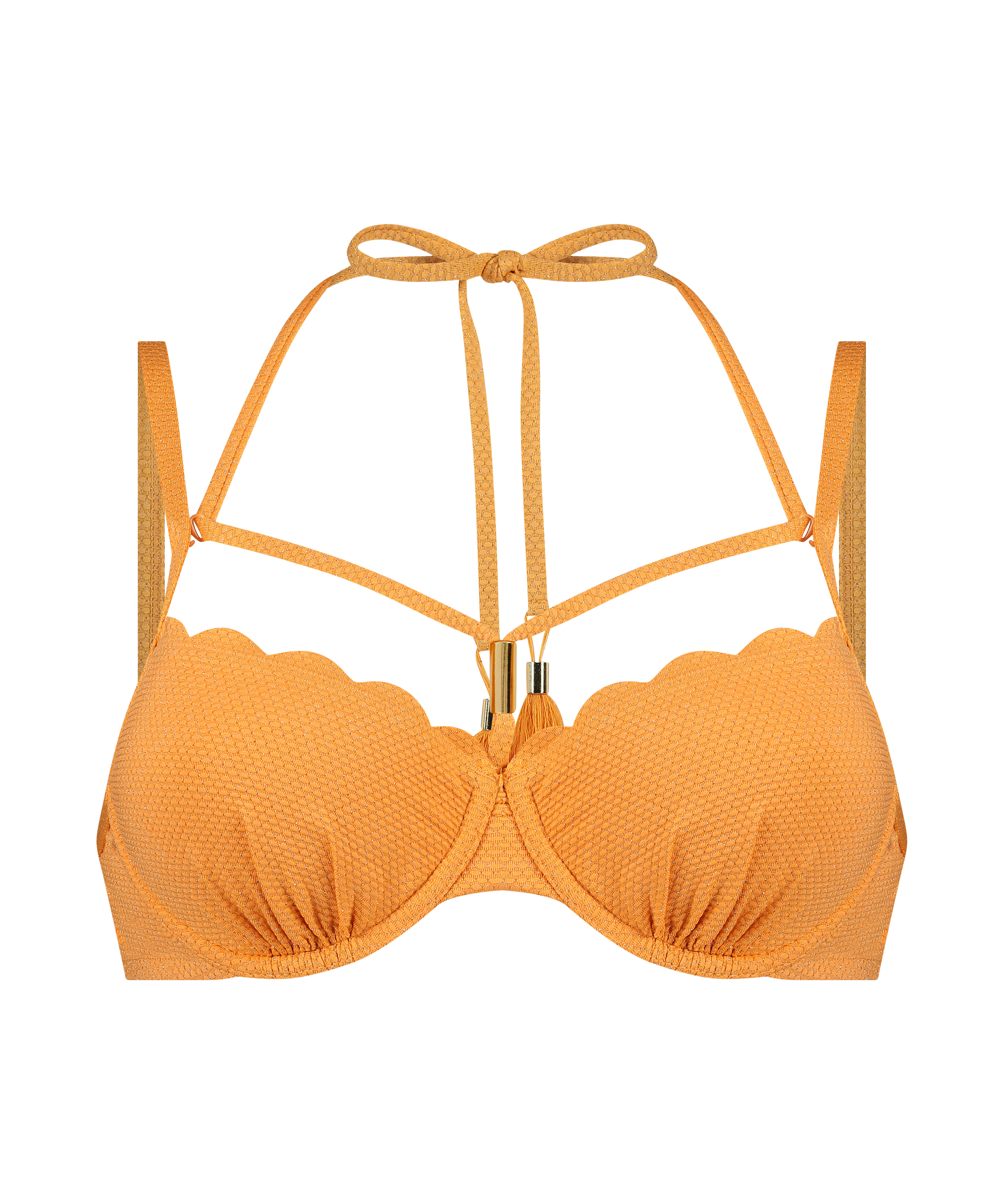 Bikinitopp Scallop Lurex, Oransje, main
