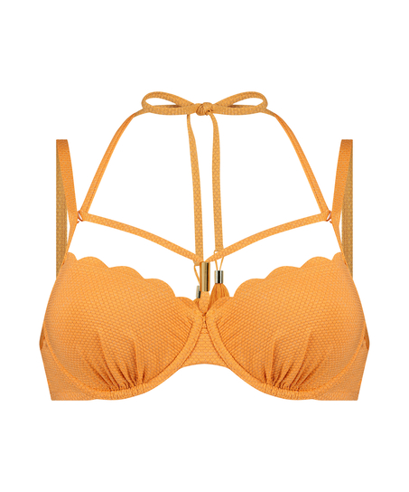Bikinitopp Scallop Lurex, Oransje