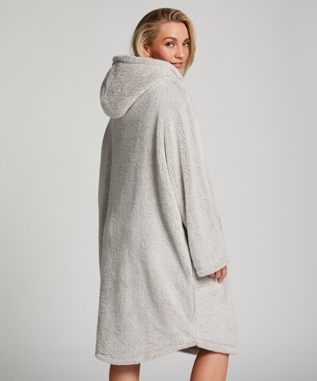 Flanellfleece Hoodie, Grå