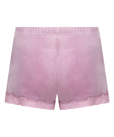Velvet lace shorts, Lilla