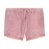 Velvet lace shorts, Rosa
