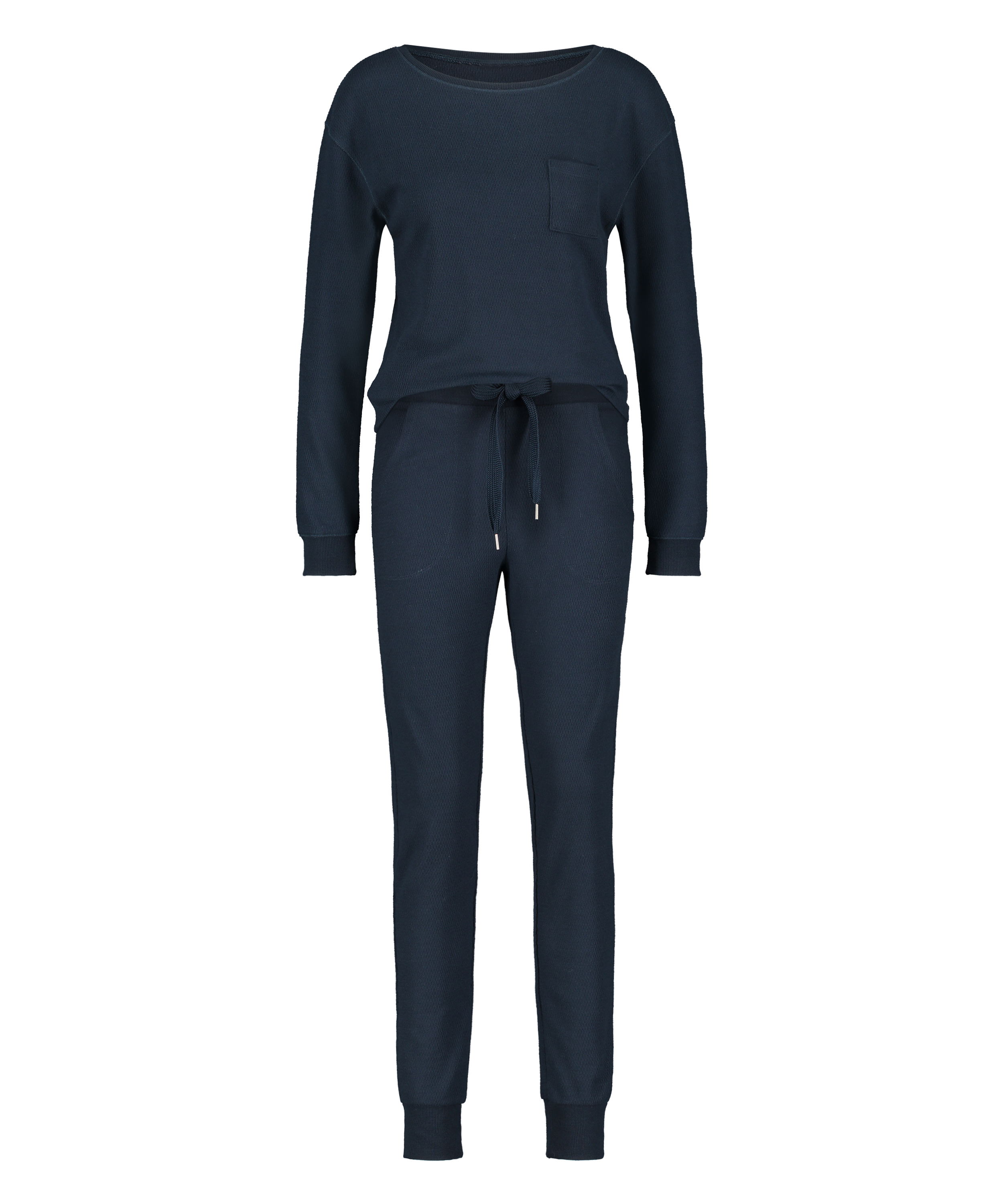 Waffle pyjama set, Blå, main