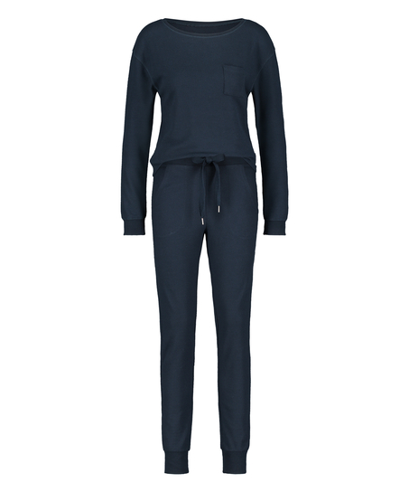 Waffle pyjama set, Blå