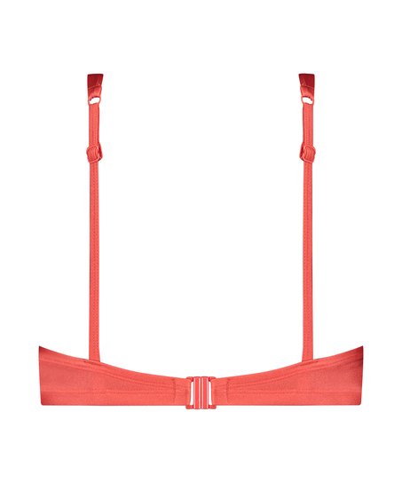 Luxe polstret bikinitopp med spiler, skål E og større, Rød