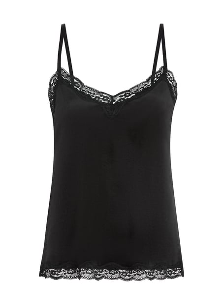 Cami-topp Velours Lace, Svart