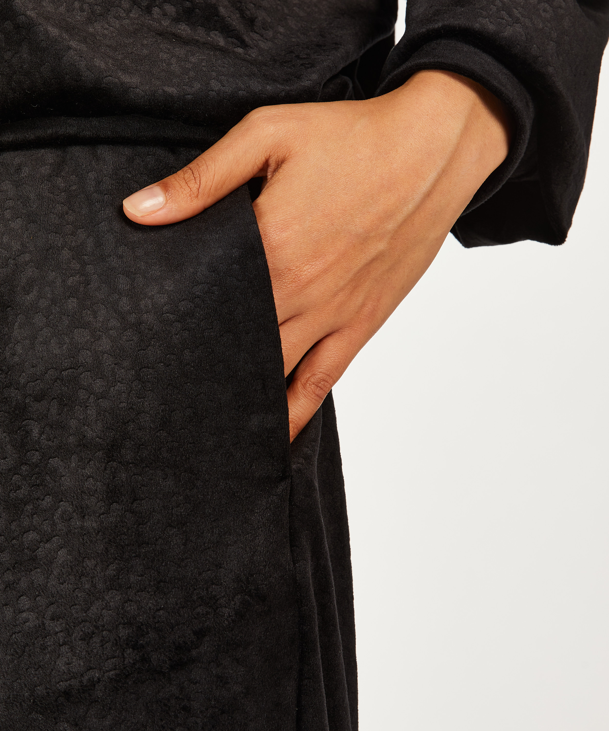 Joggebukser Velours, Svart, main