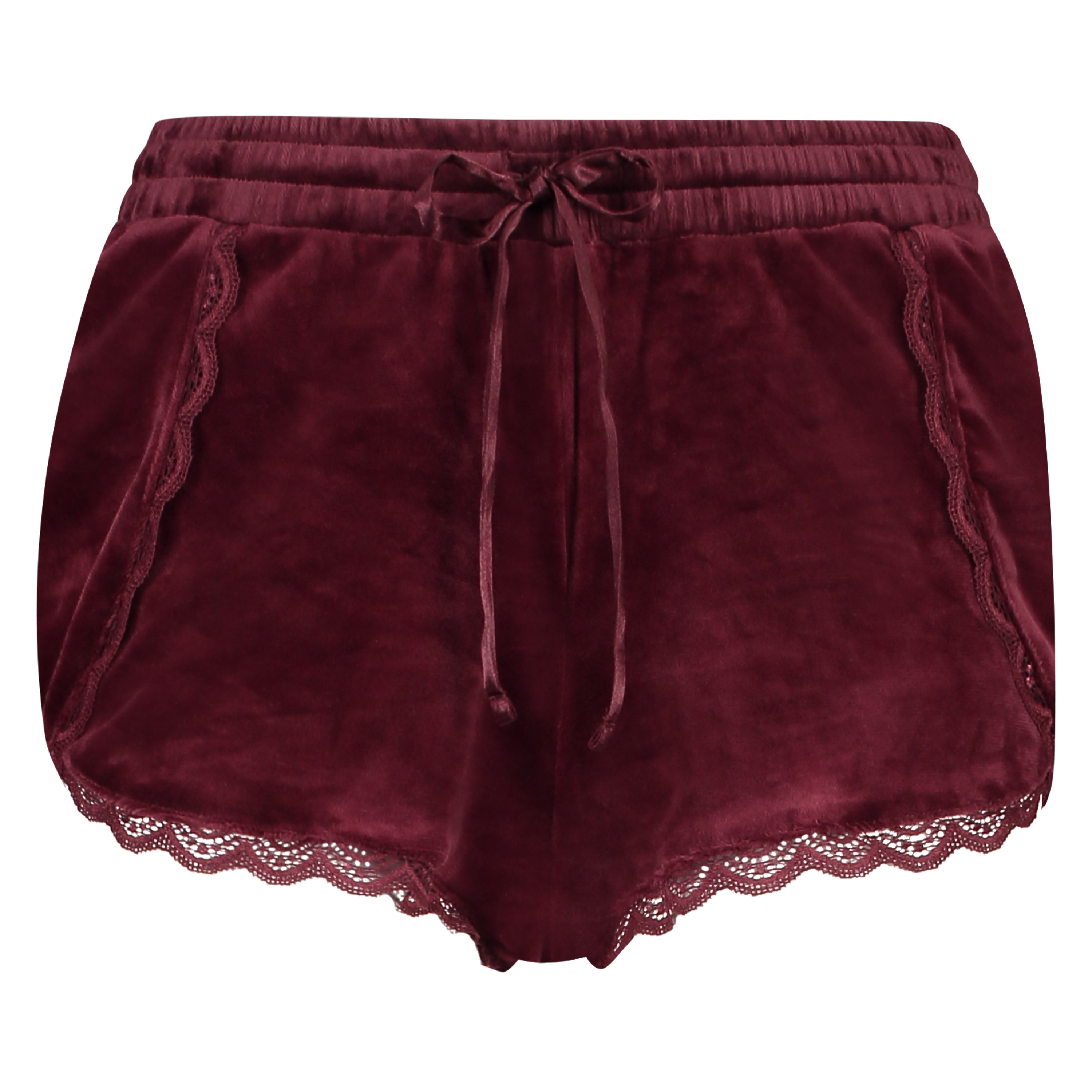 Velvet lace shorts, R&oslash;d, main