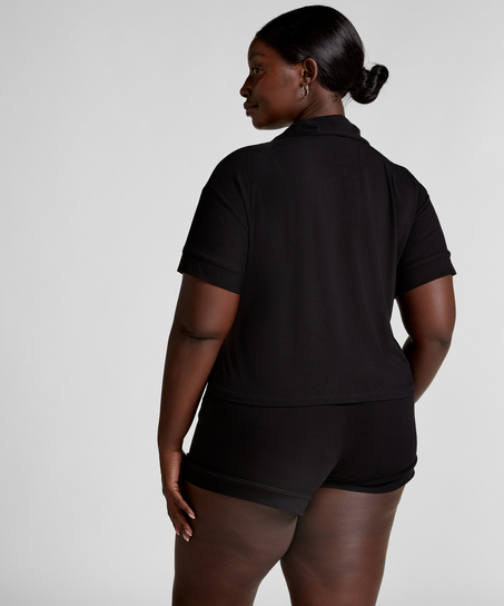 Essential kortermet jakke i jerseystoff, Svart