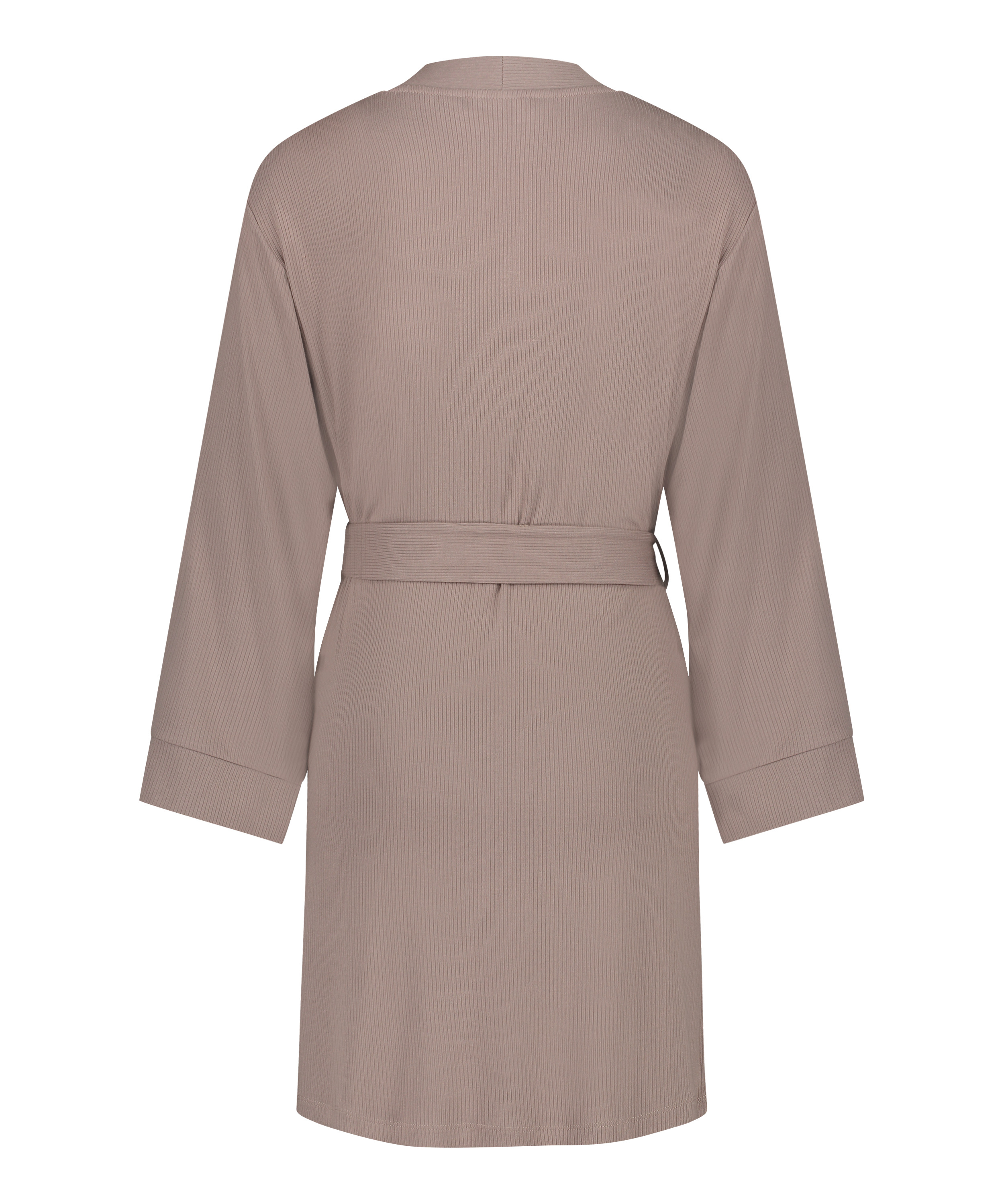 Ribbet kimono, Brun, main