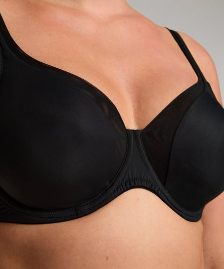 Uvattert bh med bøyle Mesh, Svart