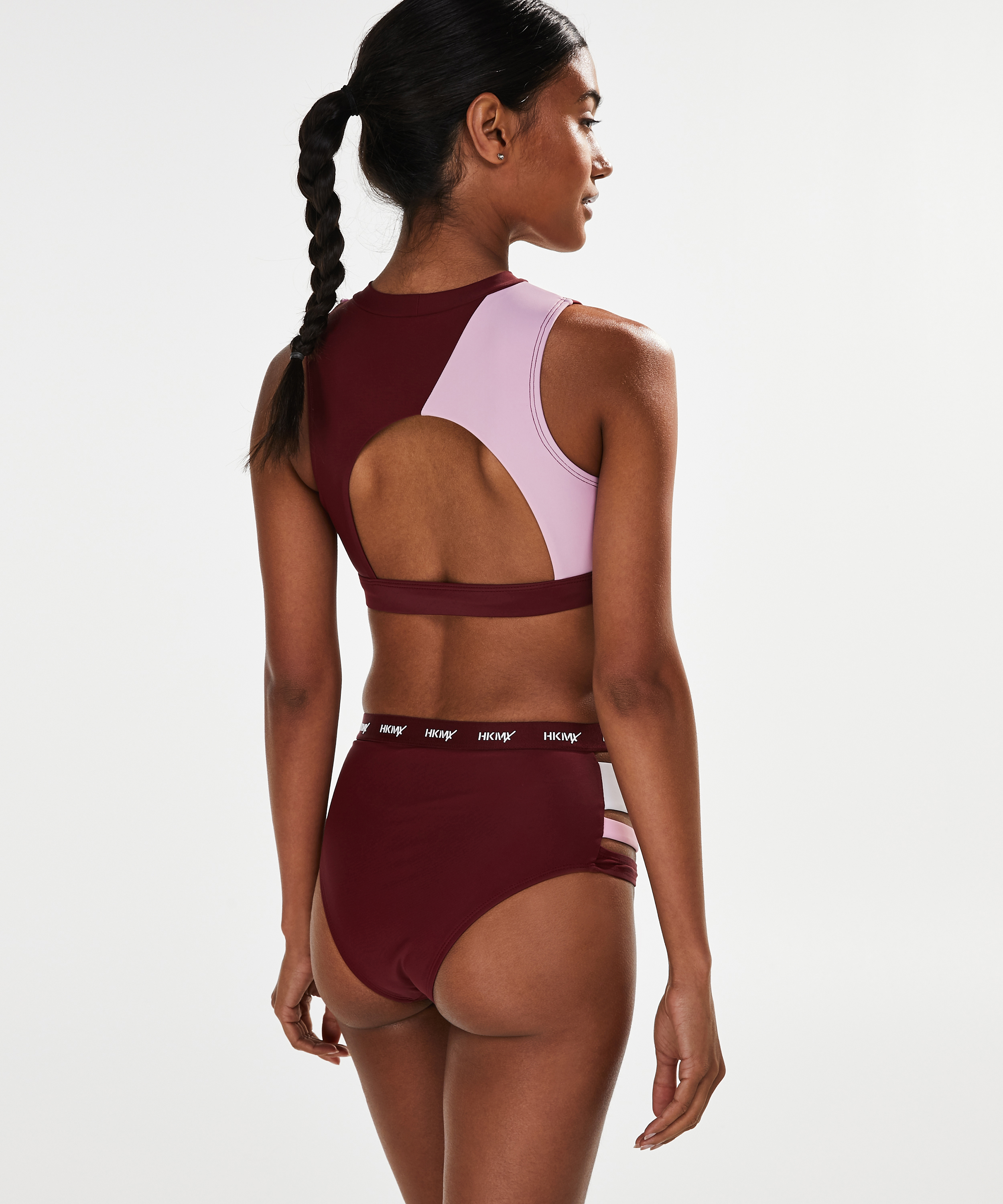 HKMX Cheeky High Bikini Bottoms, R&oslash;d, main