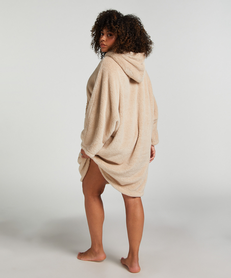 Snuggle fleece loungekjole, Beige