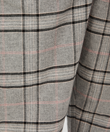 Petite Twill check pysjamasbukse, Gr&aring;