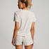 Pysjamashorts Pointelle, Beige