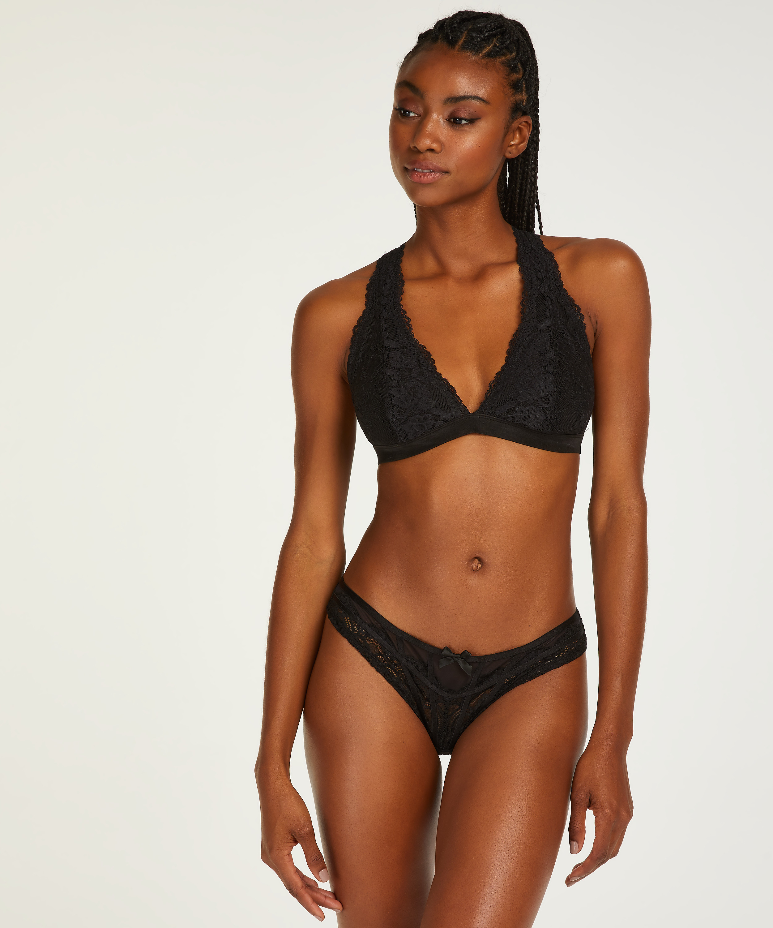 Arla brasiliansk truse med høy skjæring, Svart, main