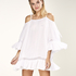 Off Shoulder Tunic, Hvit