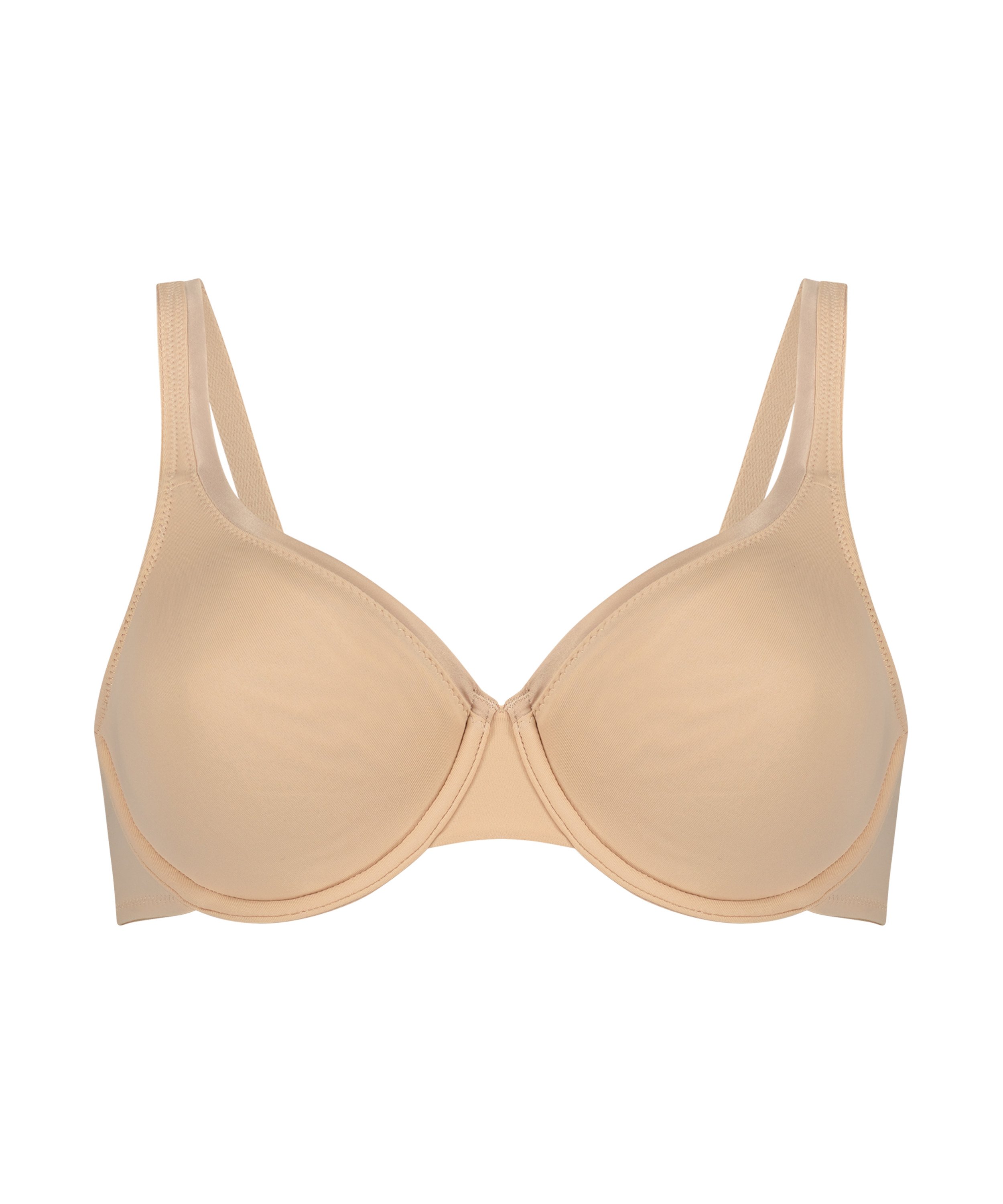 Uforet BH i satengfleece med bøyle, Beige, main