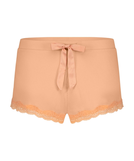 Ribbestrikker blondeshorts, Rosa