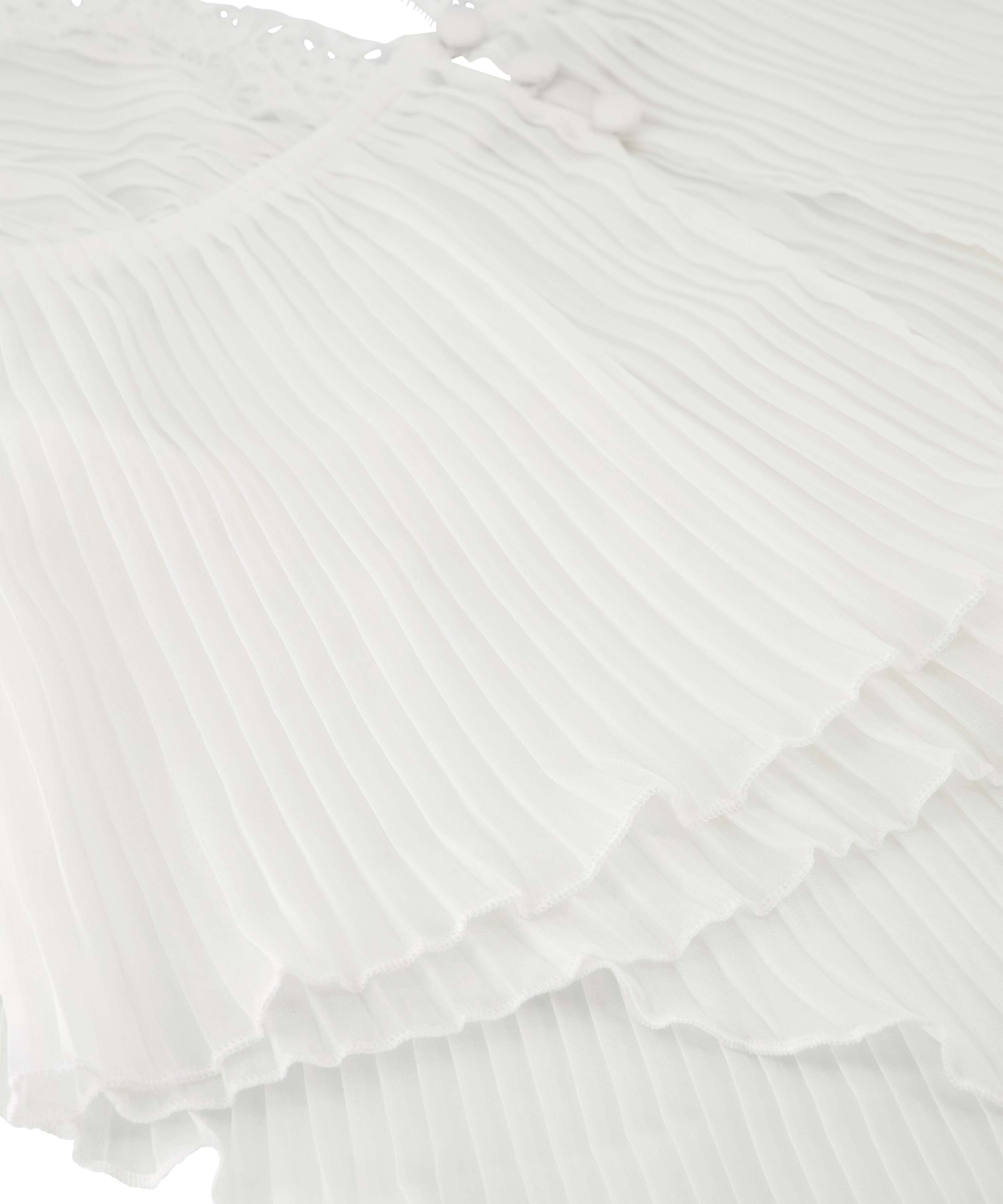 Chiffon plissé camisole-sett, Hvit, main