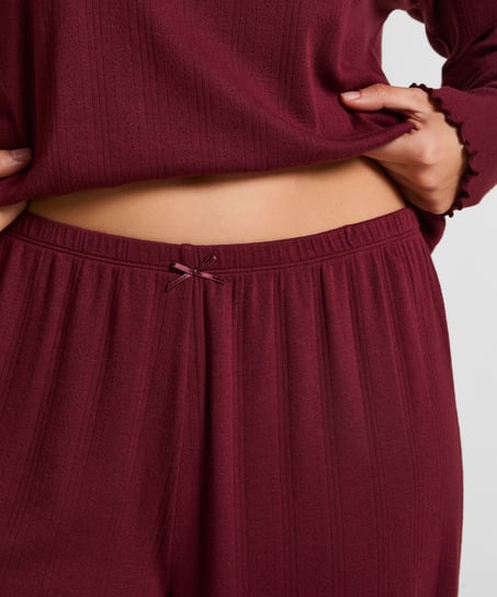 Pyjama Pant Loose Pointelle, R&oslash;d
