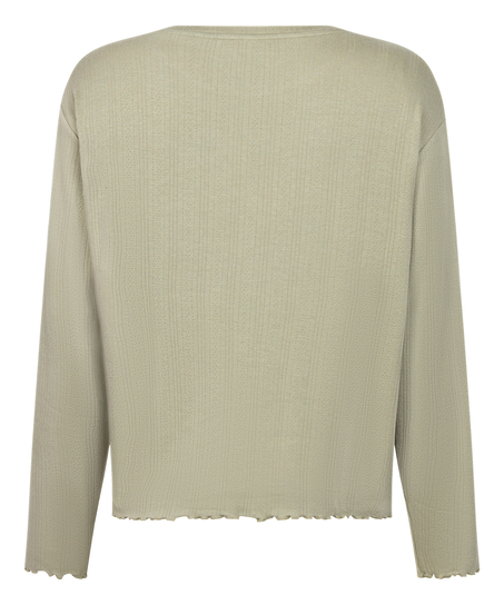 Pyjama Top Loose Pointelle, Gr&oslash;nn