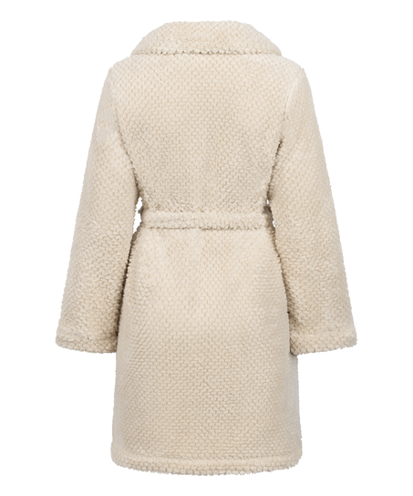 Fleecejakke med glidel&aring;s, Hvit