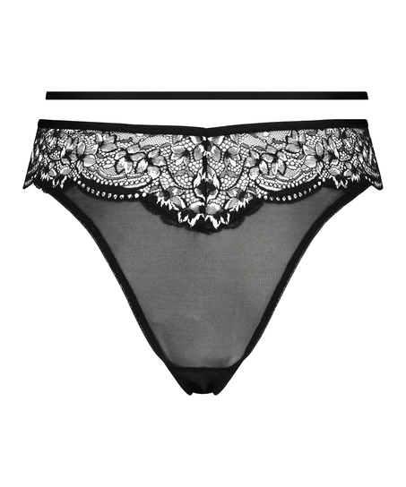 Brazilian-truse med h&oslash;yt snitt Kirsty, Svart