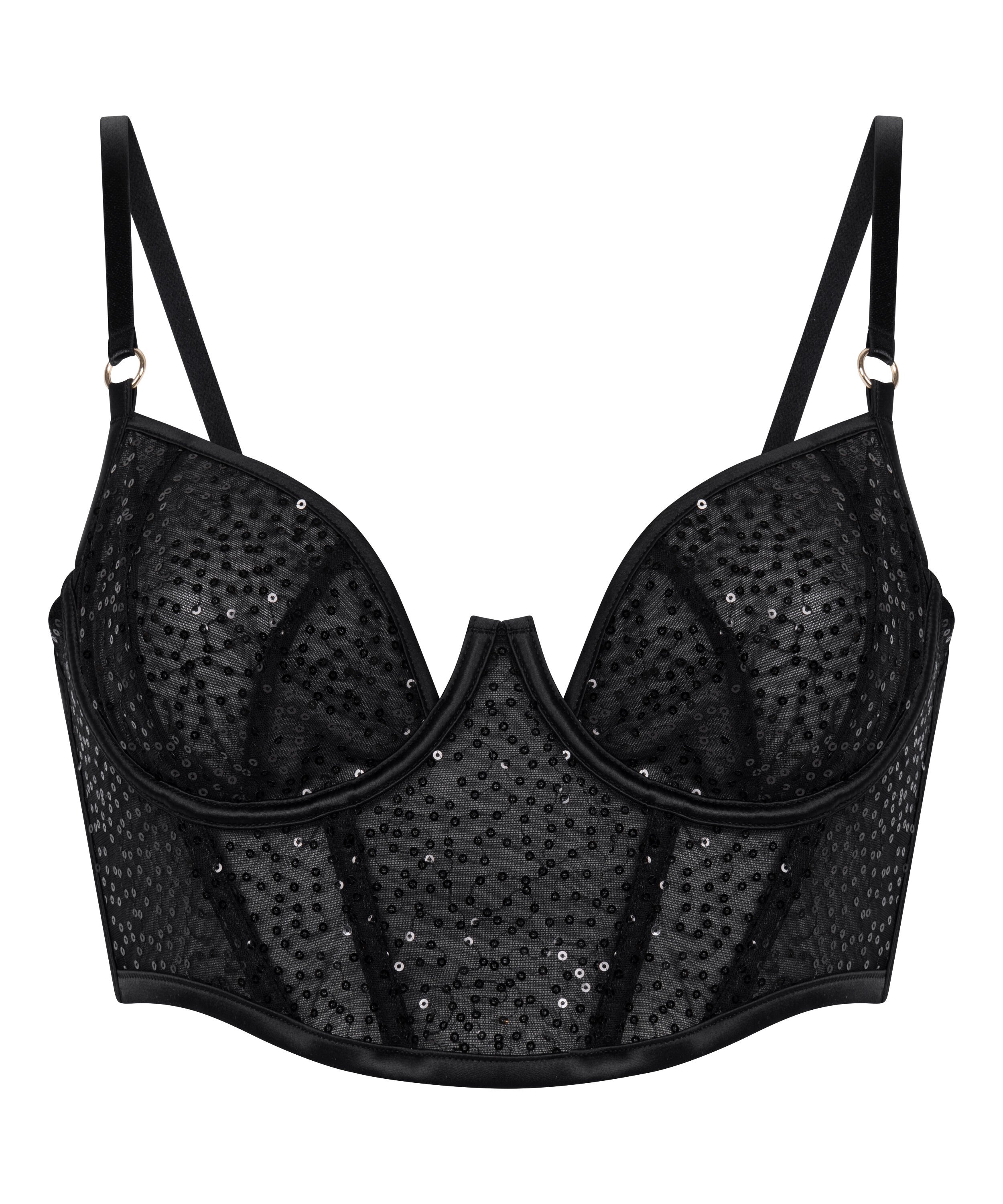 Elle Longline upolstret spile-BH, Svart
