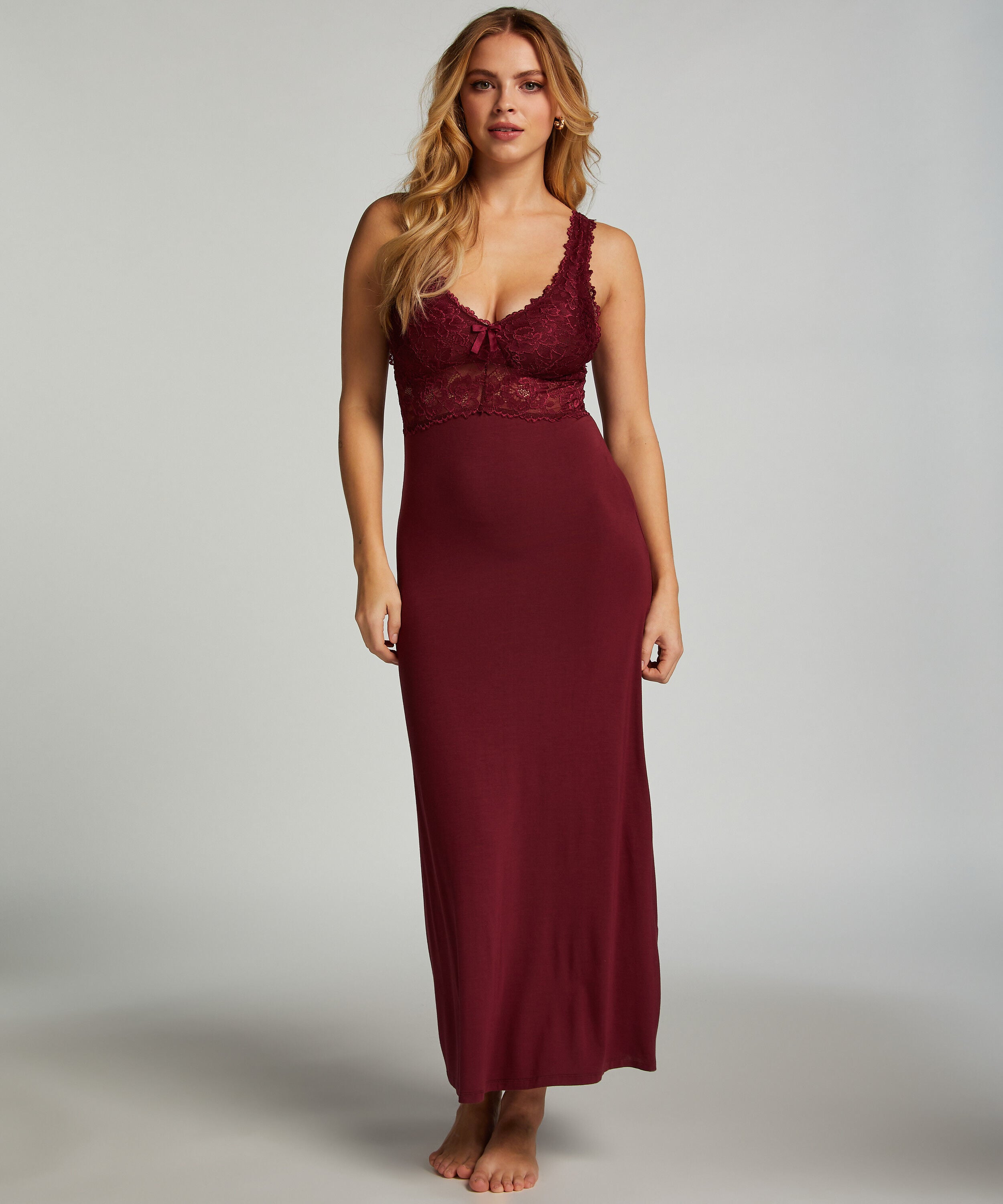 Nora Lace Long slipkjole, Lilla