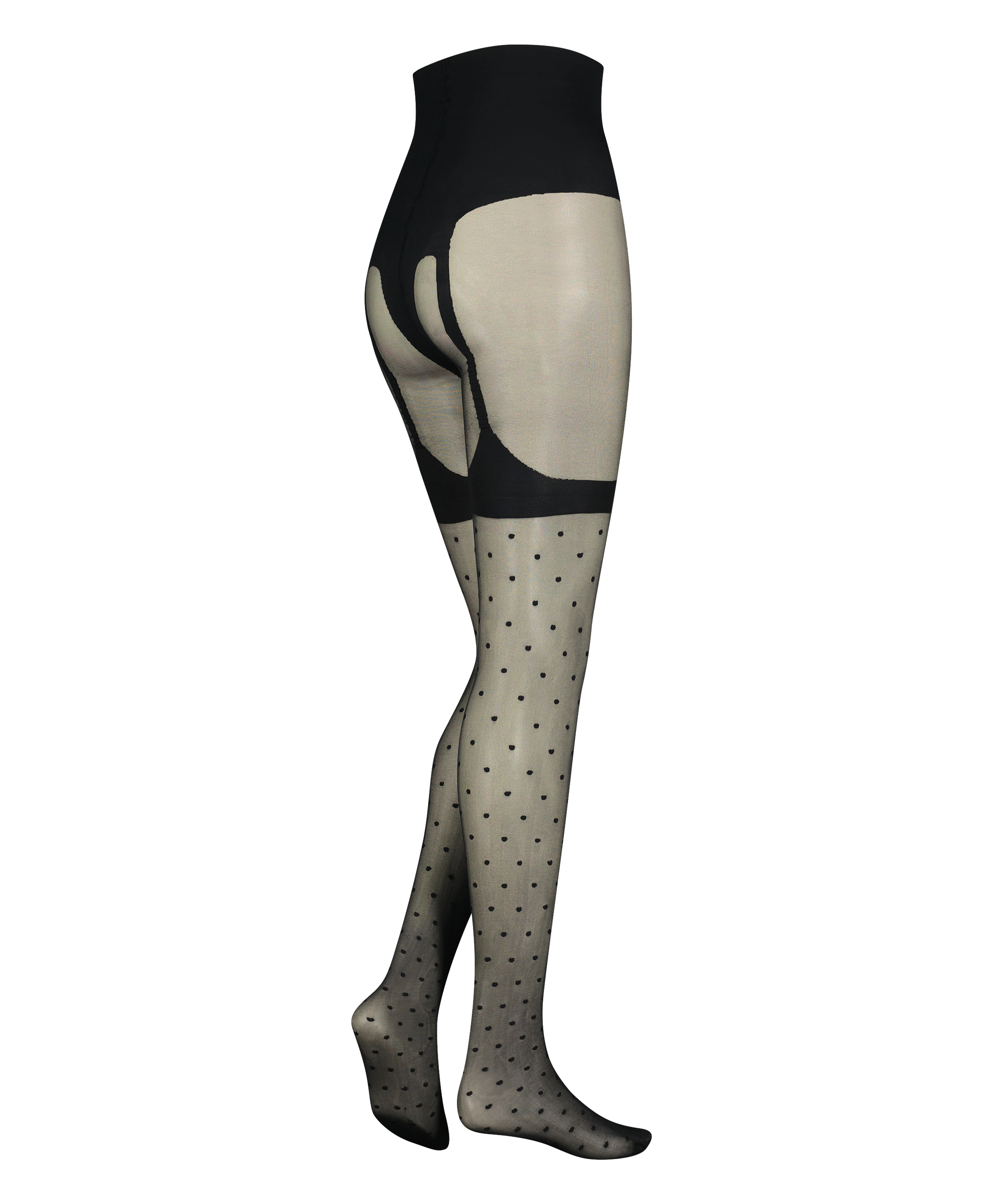 15 Denier Tights Suspender Detail, Svart, main