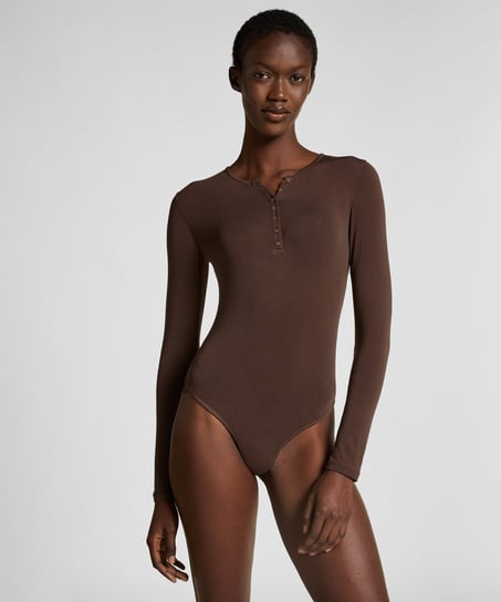 super soft Body med kasjmir skjorte, Brun
