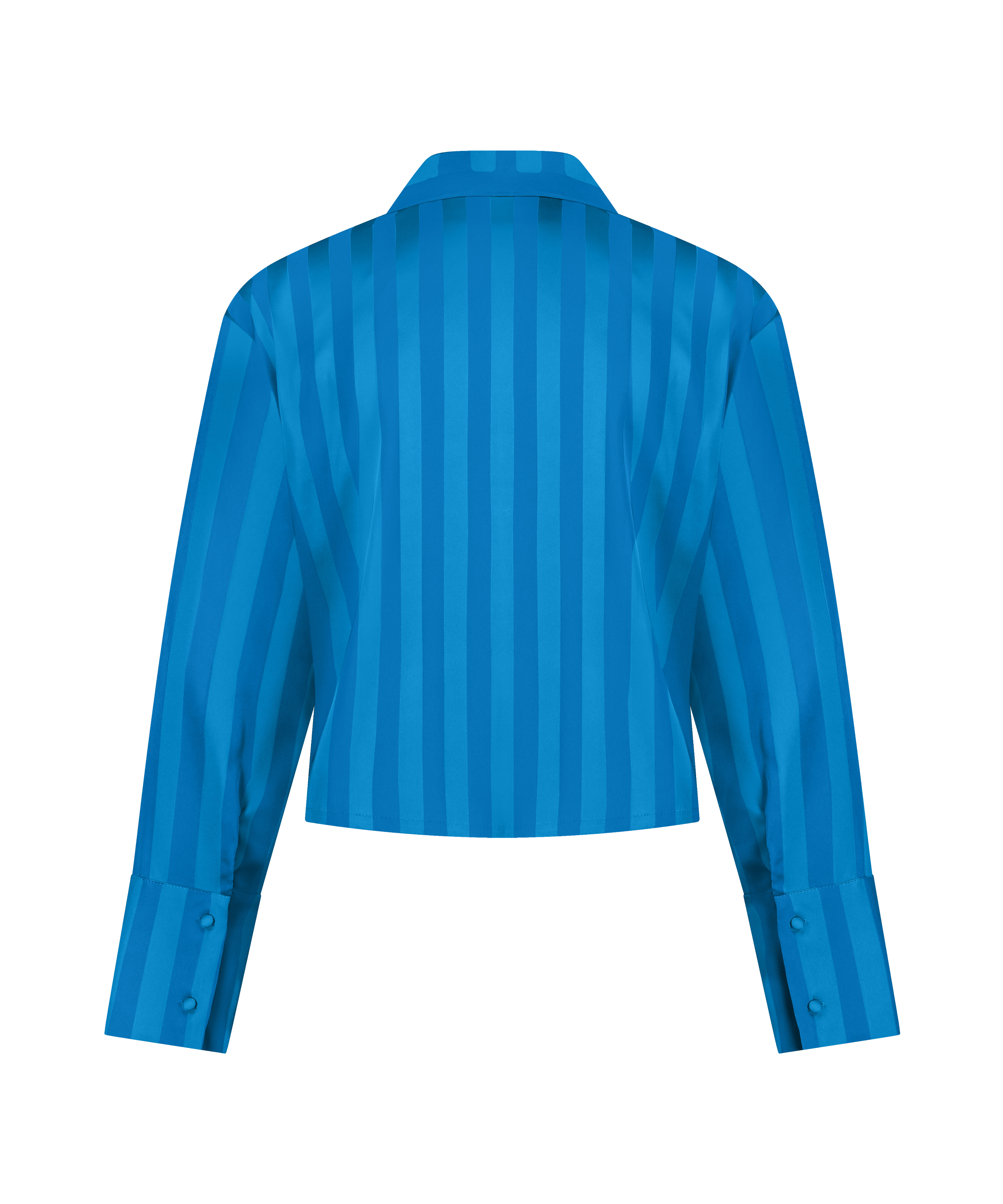 Langermet jakke i sateng, Blå, main