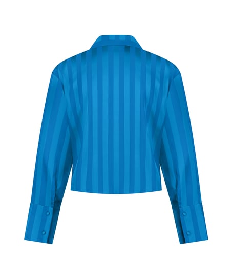 Langermet jakke i sateng, Blå