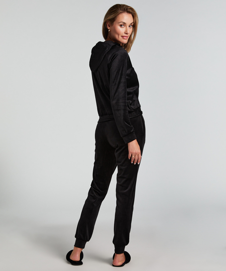 Joggebukser Velours, Svart