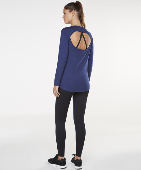 HKMX Strappy Basic Long-Sleeved Sports Top, Blå