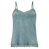 Cami-topp Velours Lace, Gr&oslash;nn