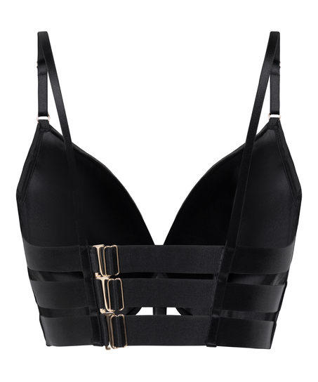 Vatterte longline push-up bøyle-bh Colette, Svart