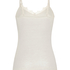 super soft V-hals cami med blonder og kashmir, Hvit