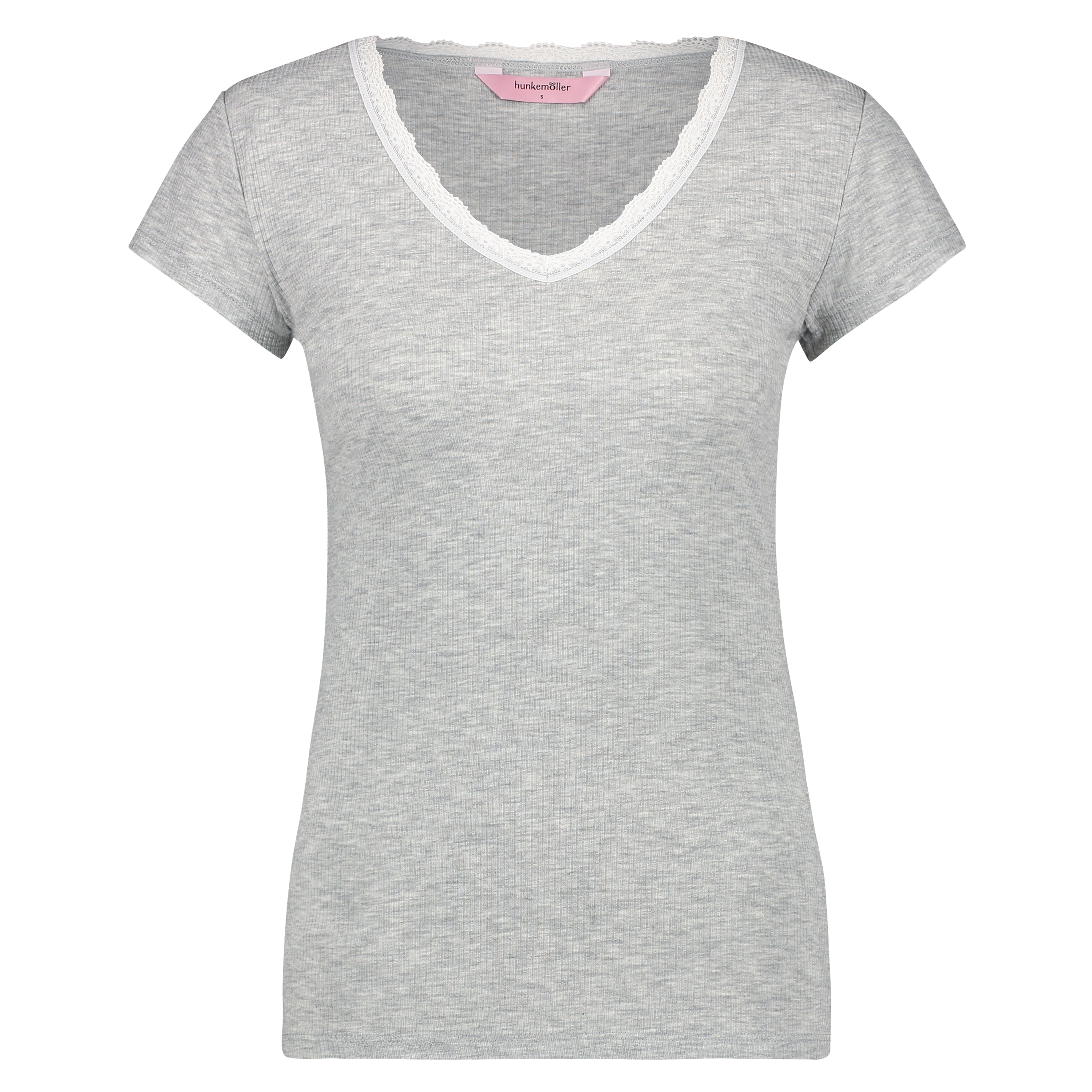 Top Rib V-Neck, Gr&aring;, main