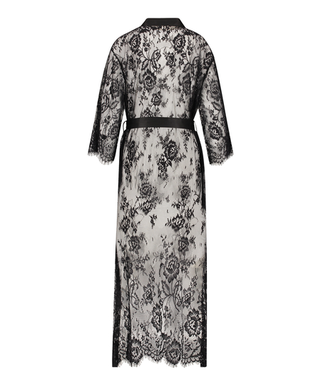 Kimono Allover Lace, Svart