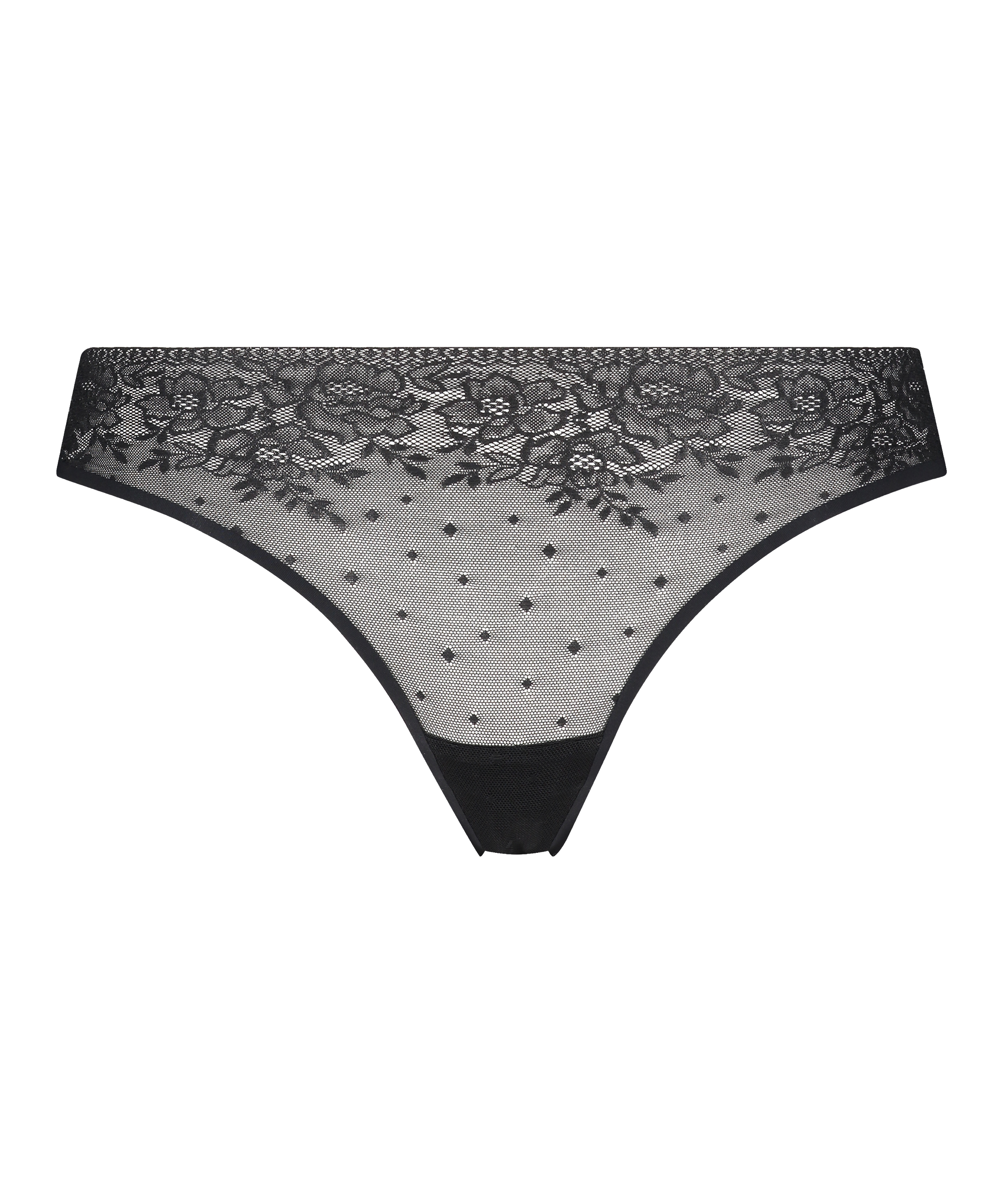 Allover Lace invisible g-streng, Svart, main