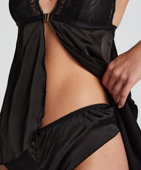 Babydoll Satin Mariah, Svart