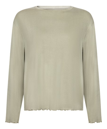 Pyjama Top Loose Pointelle, Gr&oslash;nn