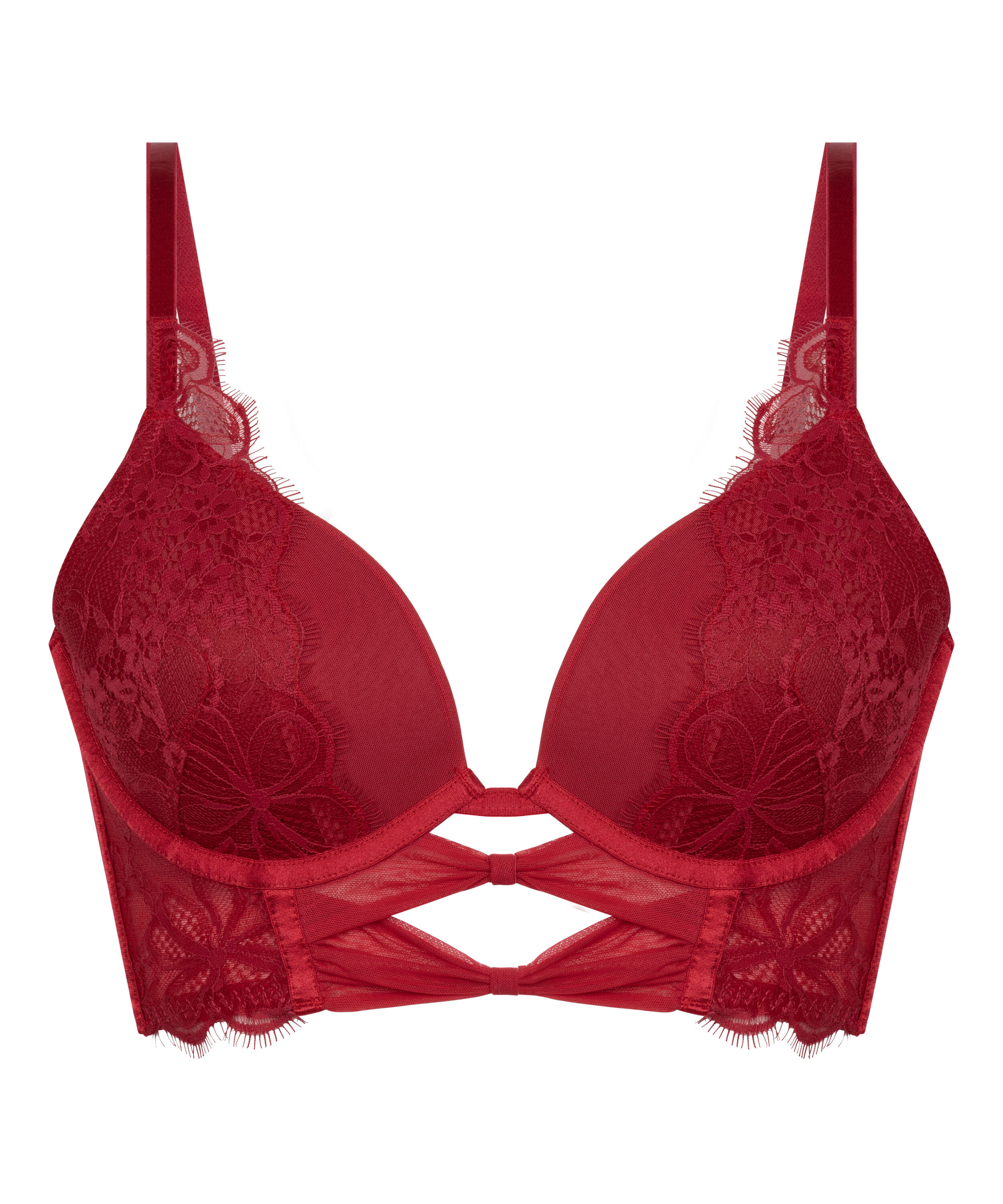 Marianna Push-Up Longline Bra, R&oslash;d