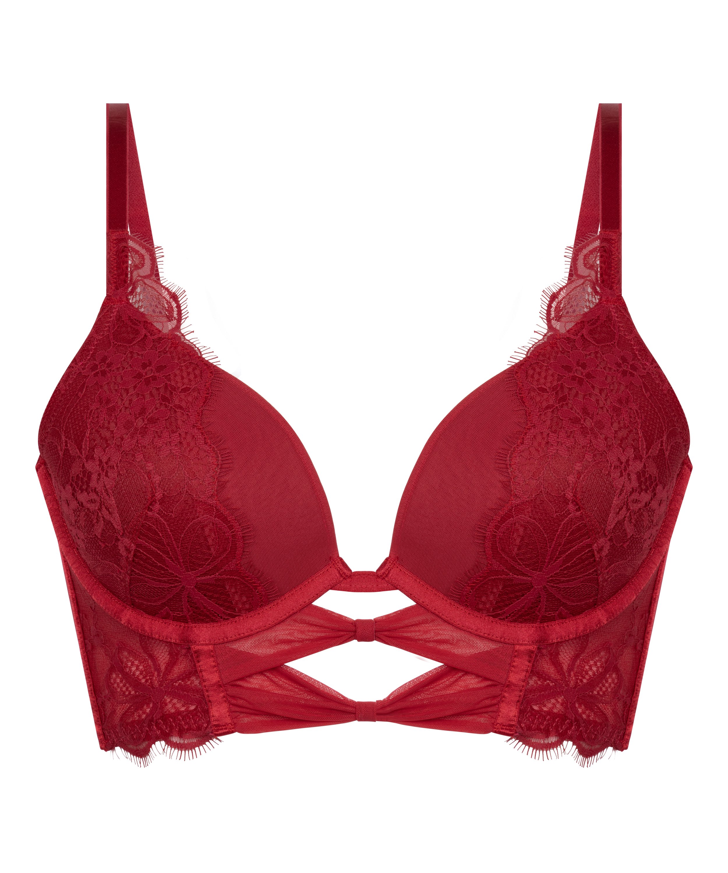 Marianna Push-Up Longline Bra, Rød, main